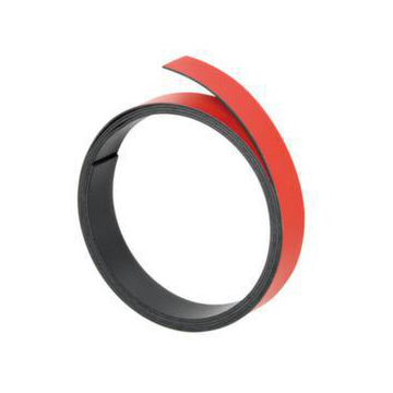 Magnet-Haftband, LxB 1000x15mm, beschriftbar, rot