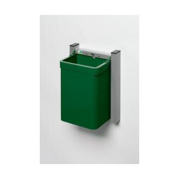 Abfallbehälter, 15l, HxBxT 425x310x230mm, Wandmontage, Korpus Stahl grün