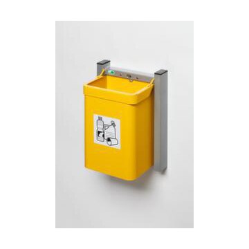 Abfallbehälter, 15l, HxBxT 425x310x230mm, Wandmontage, Korpus Stahl gelb