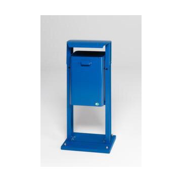 Abfallbehälter,f. außen,40l,HxBxT 1130x430x315mm,Boden,Korpus Stahl blau