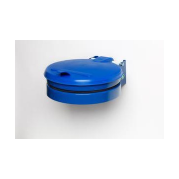 Müllsackhalter,f. 1x120l,Wand/Pfosten,Gestell blau,Deckel Kunststoff blau