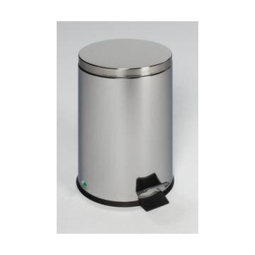 Edelstahl-Tretabfallbehälter,12l,HxØ 400x250mm,Innenbehälter Kunststoff