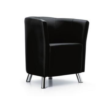 Sessel, Leder schwarz, H 770mm