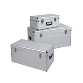 Alu-Transportboxen-Set, 25/65/100l, silber, Wände m. Rammschutzkanten