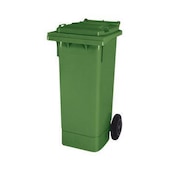 Mülltonne, 80l, HxBxT 930x445x520mm, Deckel grün, Korpus PE grün, 2 Räder