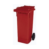 Mülltonne, 80l, HxBxT 930x445x520mm, Deckel rot, Korpus PE rot, 2 Räder