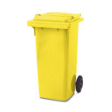 Mülltonne, 120l, Korpus PE gelb, HxBxT 930x480x550mm, 2 Räder