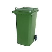 Mülltonne,240l,HxBxT 1075x580x730mm,Deckel grün,Korpus PE grün,2 Räder