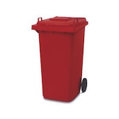 Mülltonne, 240l, HxBxT 1075x580x730mm, Deckel rot, Korpus PE rot, 2 Räder