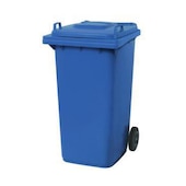 Mülltonne,240l,HxBxT 1075x580x730mm,Deckel blau,Korpus PE blau,2 Räder