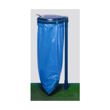 Müllsackständer, Gestell blau, Deckel Kunststoff schwarz