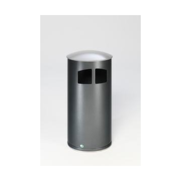 Abfallbehälter,f. außen,75l,HxØ 920x445mm,Boden,Korpus Stahl antiksilber