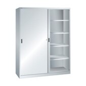 Schiebetürenschrank,HxBxT 1950x1500x580mm,8xStahlboden,Mitteltrennwand