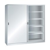 Schiebetürenschrank,HxBxT 1950x2000x580mm,8xStahlboden,Mitteltrennwand