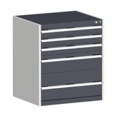 Schubladenschrank,HxBxT 900x800x650mm,5 Schublade(n),m. Normallastauszug