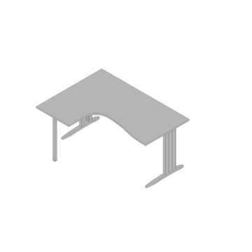 Winkel-Schreibtisch,HxBxT 730x1600x1200mm,Platte grau,Vertiefung links
