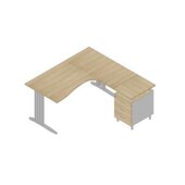 Büro-Set, 1 Schreibtisch, 1 Standcontainer, Tisch HxBxT 730x1600x1650mm