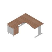 Büro-Set, 1 Schreibtisch, 1 Standcontainer, Tisch HxBxT 730x1600x1650mm