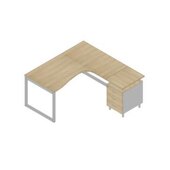 Büro-Set, 1 Schreibtisch, 1 Standcontainer, Tisch HxBxT 730x1600x1650mm