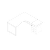 Büro-Set, 1 Schreibtisch, 1 Standcontainer, Tisch HxBxT 730x1600x1650mm