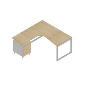 Büro-Set, 1 Schreibtisch, 1 Standcontainer, Tisch HxBxT 730x1600x1650mm