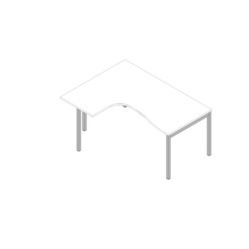 Winkel-Schreibtisch,HxBxT 755x1600x1200mm,Platte weiß,Vertiefung links