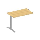 Anbautisch,hvst.,f. C-Fuß,HxBxT 730x1000x600mm,Platte Buche,C-Fuß weiß