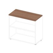 Büroregal, HxBxT 815x900x450mm, 1xHolzboden, 2 OH, Korpus weiß/Nuss