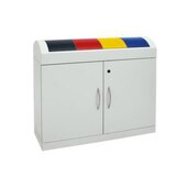 Wertstoffsammelstation, feuerhemmend, 4x45l, HxBxT 975x1100x320mm