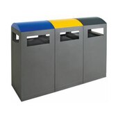 Wertstoffsammelstation, nicht brennbar, 3x90l, HxBxT 1050x1350x450mm