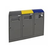 Wertstoffsammelstation, nicht brennbar, 3x40l, HxBxT 815x1050x350mm