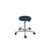 Hocker, Sitz H 500-690mm, Sitz schwarz, Gestell Edelstahl, Rollen