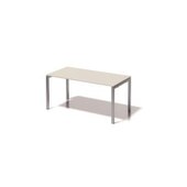 Schreibtisch, HxBxT 740x1600x800mm, Platte grauweiß, 4-Fuß silber