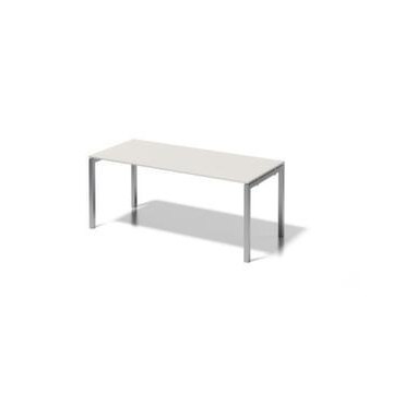 Schreibtisch, HxBxT 740x1800x800mm, Platte grauweiß, 4-Fuß silber