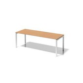 Schreibtisch, HxBxT 740x2200x800mm, Platte Buche, 4-Fuß verkehrsweiß