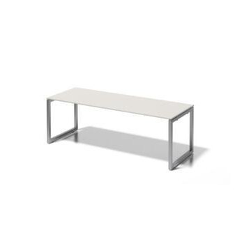 Schreibtisch,HxBxT 740x2200x800mm,Platte grauweiß,Kufengestell silber