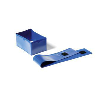 Palettenfußbanderole,HxL 75x596mm,Klettverschluss,Folie,blau/transparent