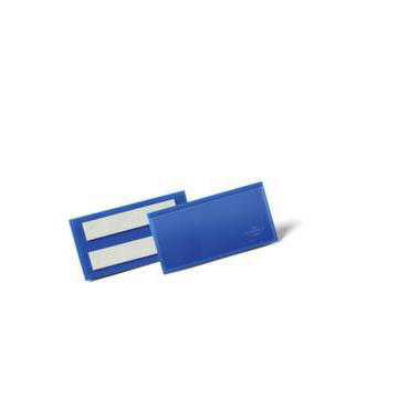 Etikettenhalter,HxB 53x113mm,Rückseite selbstklebend,PP,blau/transparent