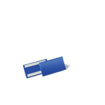 Etikettenhalter,HxB 83x163mm,Rückseite selbstklebend,PP,blau/transparent
