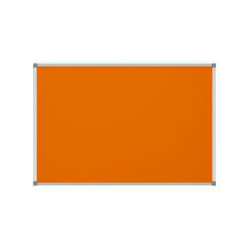 Pinntafel, HxB 600x900mm, Tafel Filz, orange, pinnbar, Rahmen Alu silber