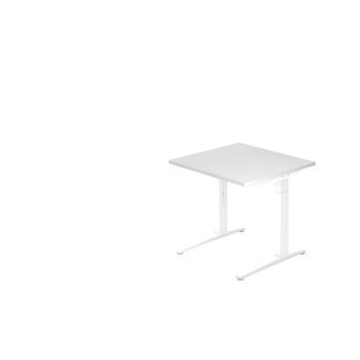 Höhenverstellbarer Schreibtisch, HxBxT 650-850x800x800mm, Platte weiß