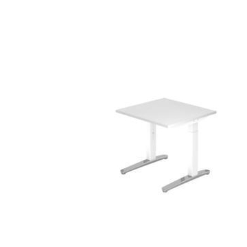 Höhenverstellbarer Schreibtisch, HxBxT 650-850x800x800mm, Platte weiß