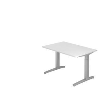 Höhenverstellbarer Schreibtisch, HxBxT 650-850x1200x800mm, Platte weiß