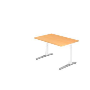 Höhenverstellbarer Schreibtisch,HxBxT 650-850x1200x800mm,Platte Buche
