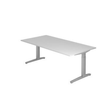Höhenverstellbarer Schreibtisch,HxBxT 650-850x2000x1000mm,Platte grau