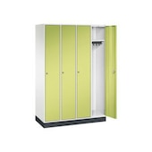 Garderobenschrank,RAL7035/RDS1108060,HxBxT 1950x1220x500mm,4 Abt.