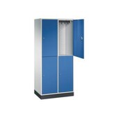 Großraum-Garderobenschrank,RAL7035/RAL5010,HxBxT 1950x820x500mm,2x2 Abt.