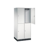 Großraum-Garderobenschrank,RAL7035,HxBxT 1950x820x600mm,2x2 Abt.