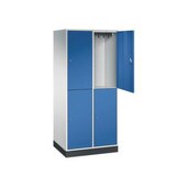 Großraum-Garderobenschrank,RAL7035/RAL5010,HxBxT 1950x820x600mm,2x2 Abt.