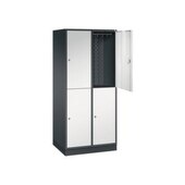 Großraum-Garderobenschrank,RAL7021/RAL7035,HxBxT 1950x820x600mm,2x2 Abt.